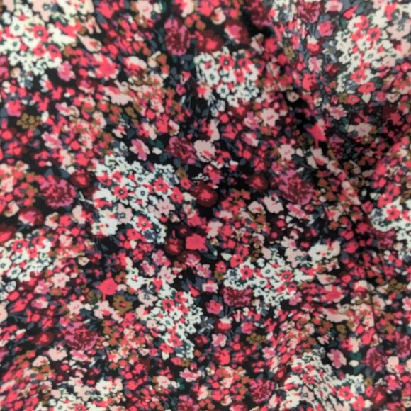 LOFT Outlet Pink/Red Floral long Sleeve Faux Wrap Blouse SZ M - Picture 4 of 4